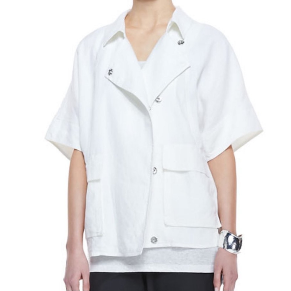 Eileen Fisher Organic Linen Snap Button Blouse